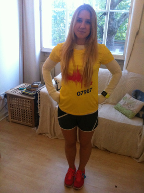 Nike therma warm top and race day shorts! Keeping my core warm.