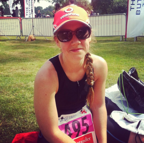 Post-race smugness with my new fancy Jenson Button cap and my trusty Oakleys. So happy.