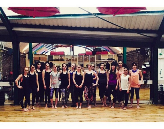 Post-barre group shot! Somehow I ended up front and centre...