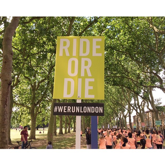 Loved our very own crew sign at the race today! Thank you @nikelondon for such a great surprise! #werunlondon #RideOrDie